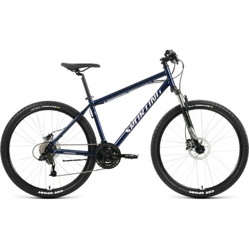 Велосипед горный FORWARD Sporting 3.2 HD 27.5' 17' 24 ск. темно-синий/серебристый RBK22FW27878 2022 г.