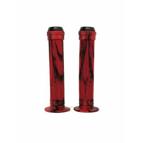 Ручки на руль BMX с заглушками 150 мм красные (резина) KMS 3172661-55-KR4