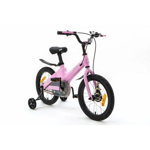 Велосипед детский 16' ROOK HOPE (магниевая рама) розовый для мальчиков и девочек от 4 до 6 лет на рост 100-125см
