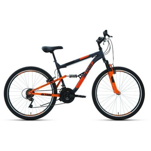 Велосипед ALTAIR MTB FS 26 1.0 2021 рост 18' темно-серый/оранжевый