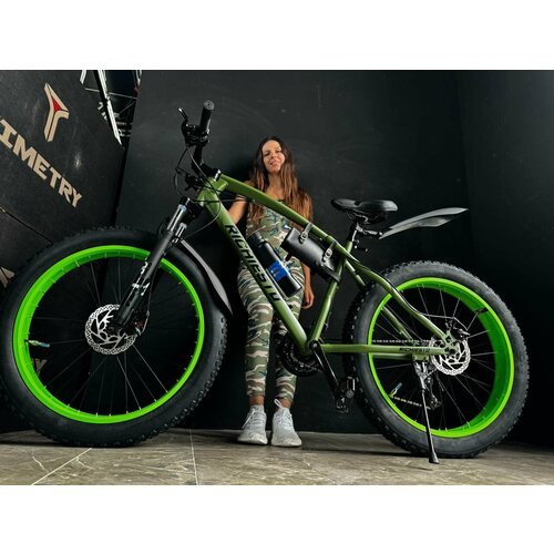 Велосипед фэтбайк Fatbike Richiesto 26 Спортивный Вездеход Унисекс, зеленый