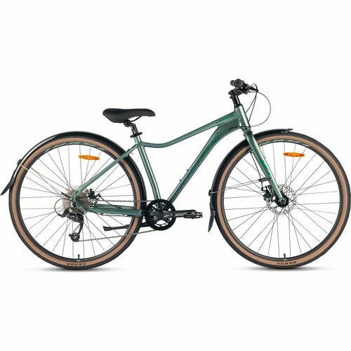 Велосипед городской Horh Joss JMD 7.0R 700C (2024) Greyish Green, взрослый, женский, алюминиевый, 8 скоростей, дисковые механические тормоза, размер рамы 15, рост 165-175 см