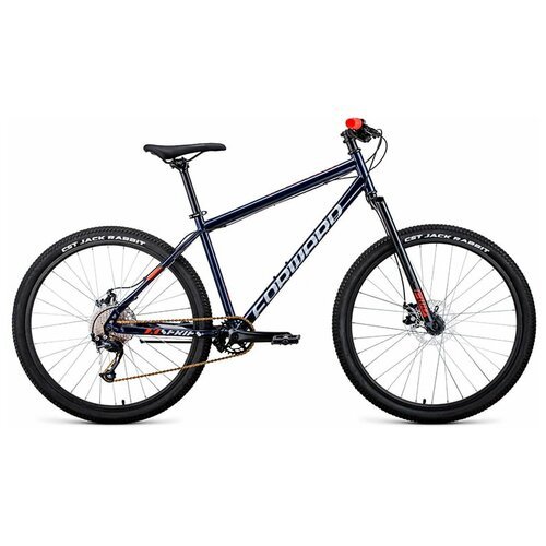 Велосипед горный с колесами 27,5' Forward Sporting 27,5 X D темно-синий/красный 2022 год рама 17' 9 скоростей