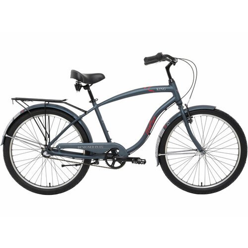 Комфортный велосипед Welt King Al 3, год 2024, цвет Черный, ростовка 18