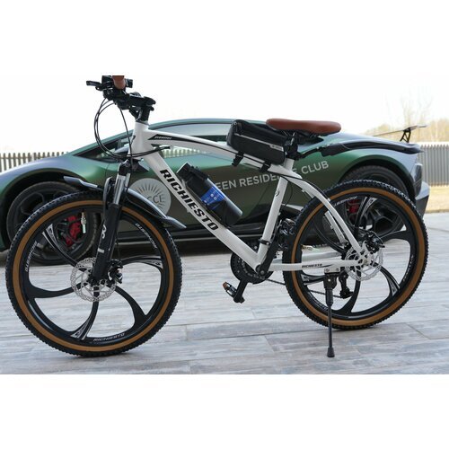 Велосипед горный RICHIESTO 24' колёса Алюминиевые кованные литые диски Детский Подростковый Спортивный, белый
