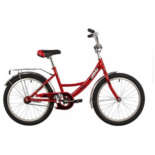 Велосипед NOVATRACK 20' URBAN красный, защ А-тип, тормоз нож, крылья и багаж хром, без доп колес