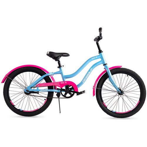 Детский велосипед Dewolf Wave 20 (2022) голубой/розовый (требует финальной сборки)