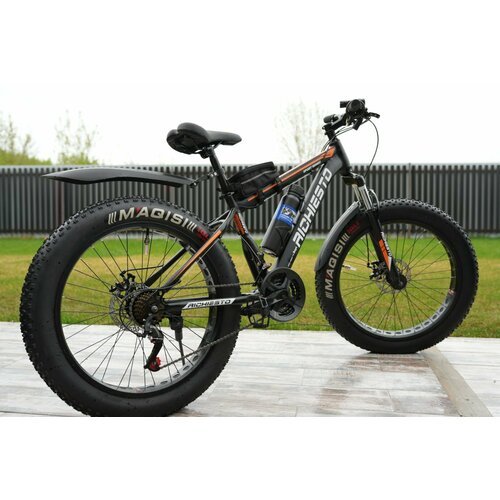 Велосипед Фэтбайк SPR Richiesto 24' Горный Спортивный Взрослый Подростковый, черно-оранжевый