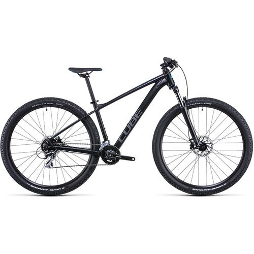 Велосипед CUBE Aim Race black n azure (2023), рама 18 дюймов, диаметр колес 29 дюймов