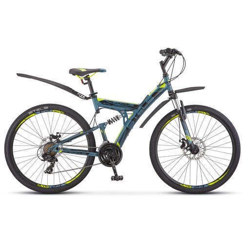 Велосипед STELS Focus MD 27.5' 21-sp V010 рама 19' Серый/жёлтый (требует финальной сборки)
