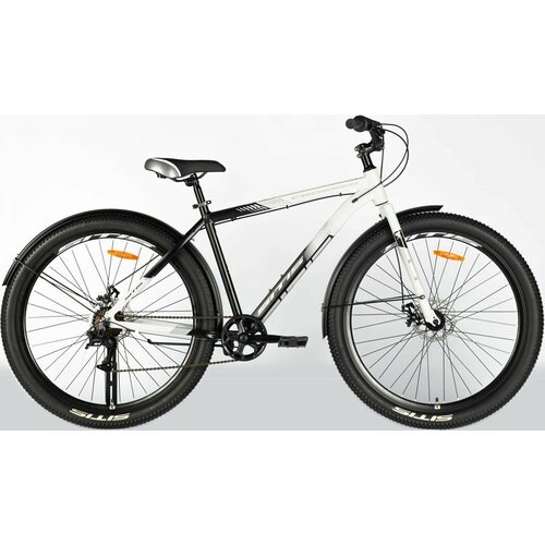 Велосипед городской SITIS CROSSER Rigid SCR29MD 29' (2024), хардтейл, ригид, взрослый, мужской, алюминиевая рама, 7 скоростей, дисковые механические тормоза, цвет White-Black-Grey, белый/черный/серый цвет, размер рамы 19', для роста 180-190 см