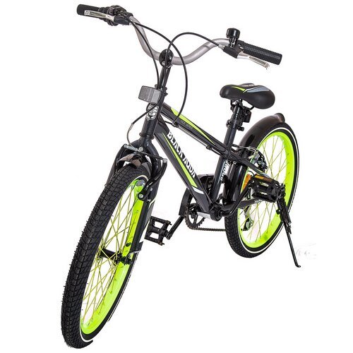 Детский спортивный городской двухколесный велосипед для мальчиков Black Aqua Sport на 20 колесах 6 скоростной