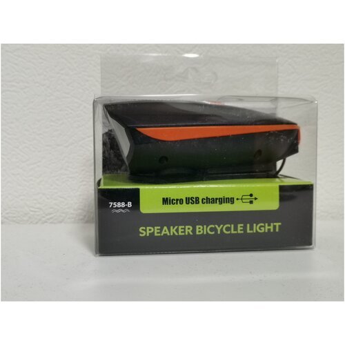 Аккумуляторный велосипедный фонарь с мощной сиреной, 5 режимов звука, влагозащищенный, Bf, 7588-B, оранжевый