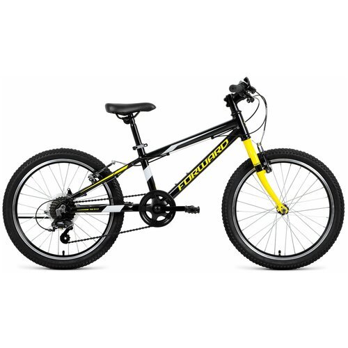 Велосипед Forward Rise 20 2.0, 20'', 7 скоростей, черный/желтый
