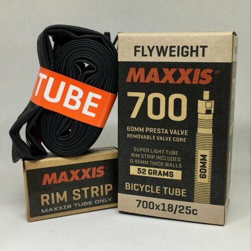 Камера для велосипеда Maxxis Flyweight 700x18/25c F/V, ниппель Presta 60 мм