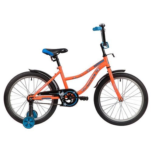 Детский велосипед NOVATRACK 20' NEPTUNE оранжевый, тормоз нож, крылья корот, защита А-тип