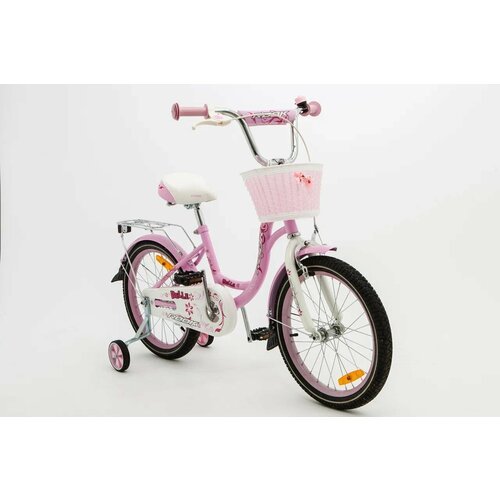 Велосипед детский 14' ROOK BELLE розовый для мальчиков и девочек от 3 до 5 лет на рост 90-110см