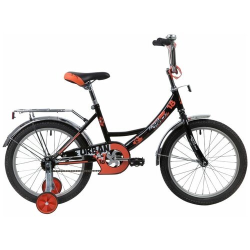 Велосипед NOVATRACK 20' URBAN чёрный, защ А-тип, тормоз нож, крылья и багаж хром, без доп колес