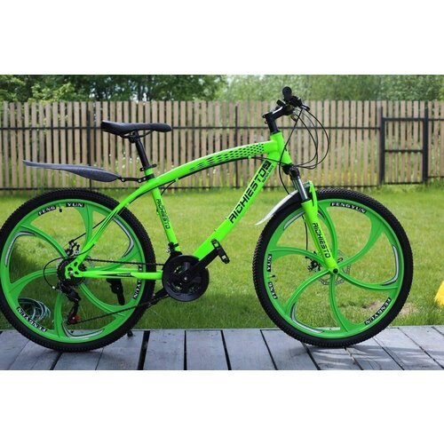 Велосипед горный Richiesto 26 литые диски зеленый, подростковый/взрослый/женский/мужской
