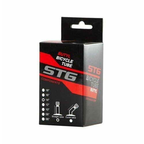 STG Камера велосипедная STG, бутил,14Х1.95/2,125, автониппель / AV, Schrader / Шредер 33мм