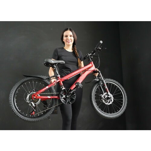 Велосипед горный Richiesto TT021/21s Колеса 20' Детский Подростковый Для активного отдыха Унисекс, красный