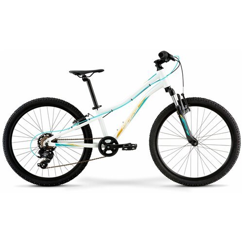 Велосипед подростковый горный Merida Matts J.24 ECO Glossy White/Teal/Gold 2022 с колесами 24', 7 скоростей