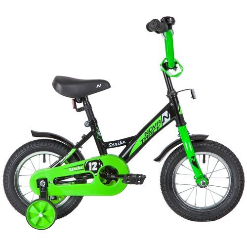 Детский велосипед Novatrack Strike 12 (2020) Черный-зеленый