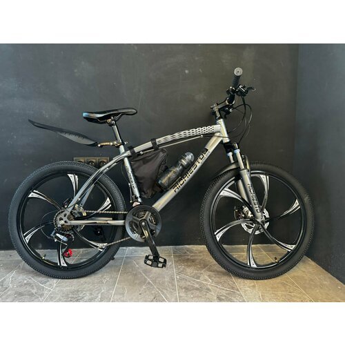Велосипед горный RICHIESTO 24' колёса Алюминиевые кованные литые диски Детский Подростковый Спортивный, серый