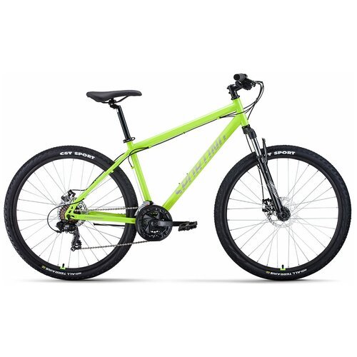 Велосипед FORWARD SPORTING 27,5 2.2 D (27,5' 21 ск. рост. 17') 2022, ярко-зеленый/серебристый