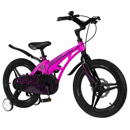 Детский велосипед Maxiscoo Cosmic 18 Делюкс, год 2023, цвет Розовый