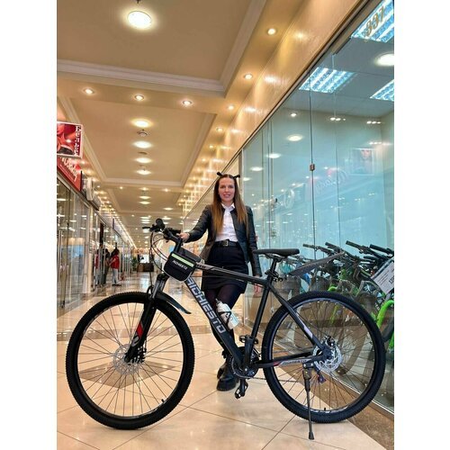 'Взрослый горный велосипед RICHIESTO 27.5 с алюминиевой рамой 21', темно-серый цвет модель 2024