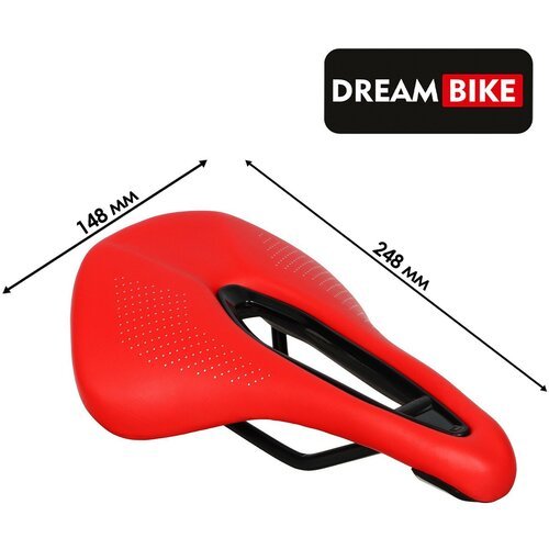Седло Dream Bike, спорт-комфорт, цвет красный