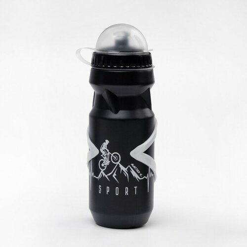 Бутылка для воды велосипедная 'Мастер К.', 650 мл, с креплением, чёрная
