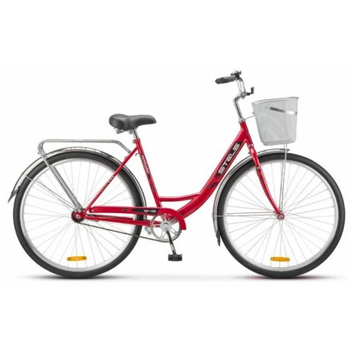 Городской велосипед STELS Navigator 345 28 Z010 с корзиной (2018) красный 20' (требует финальной сборки)