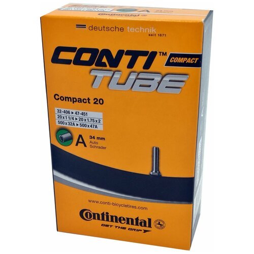 Камера велосипедная Continental compact 20', 32-406 / 47-451, a34