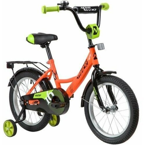 Велосипед NOVATRACK 16' VECTOR оранжевый, тормоз нож, крылья, багажник, полная защ. цепи