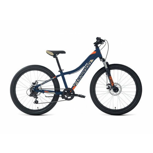 Подростковый велосипед Forward Twister 24 2.0 D, год 2024, цвет Синий-Оранжевый, ростовка 12