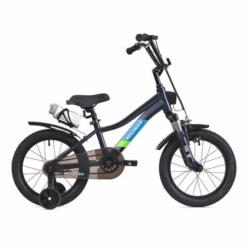 Велосипед двухколесный детский 16' дюймов RUSH HOUR X5-RACE16 рост 110-125 см черный. Для девочки, для мальчиков, для малышей 4 года, 5 лет, 6 лет, для дошкольников, велик детский, раш